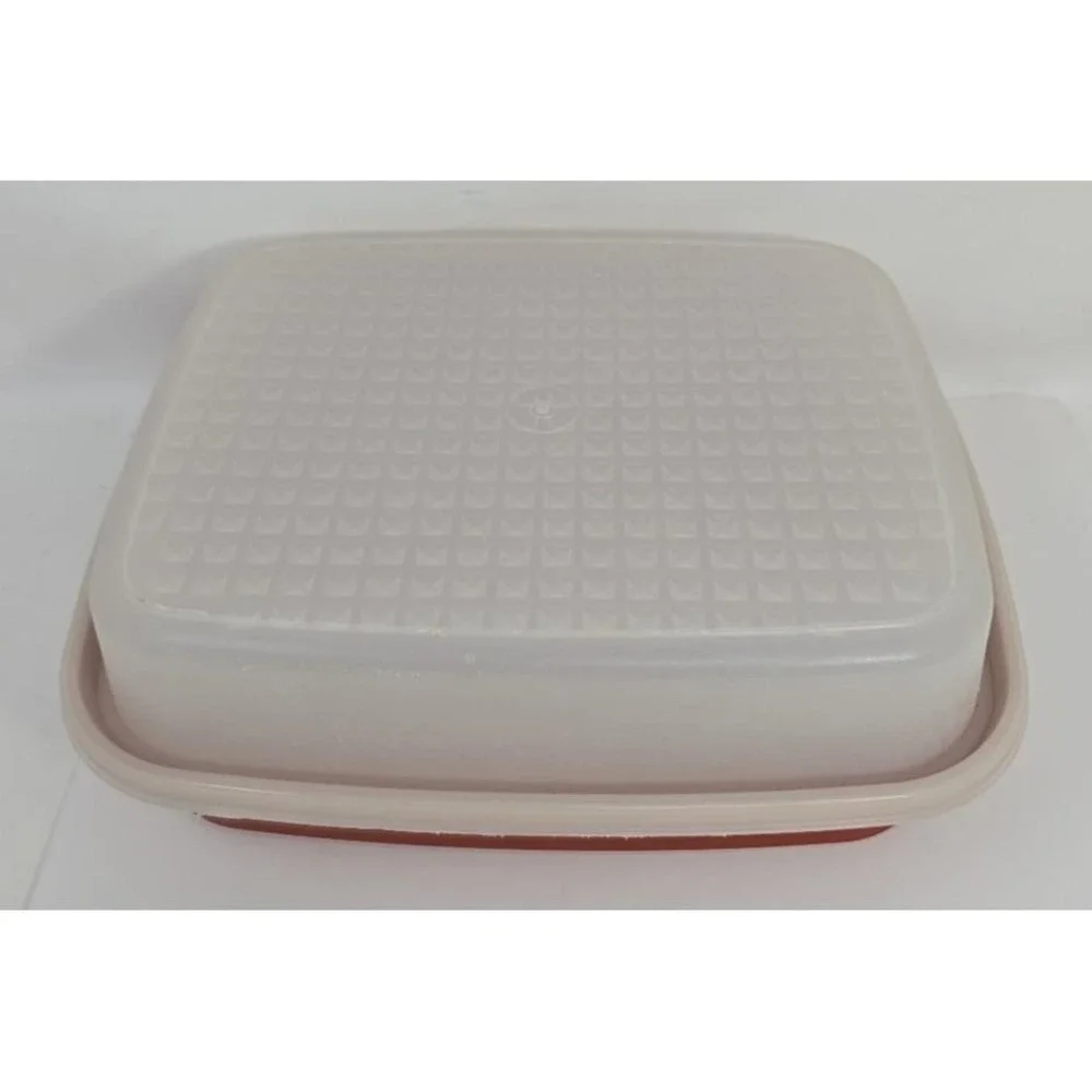 Vintage Tupperware Large Meat Marinade Container Paprika Red #1294 w/ Lid U57